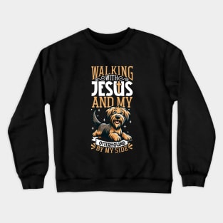 Jesus and dog - Otterhound Crewneck Sweatshirt